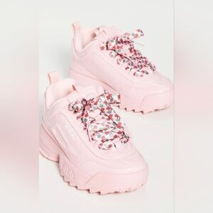 Fila Pink Sneakers with Patterned Laces